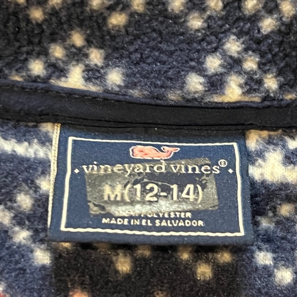 Vineyard Vines Boys Fair Isle Snap Button Fleece Pullover Sweater Whale M 12-14 - Picture 8 of 15